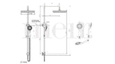Meir ROUND Combination Shower Rail, 300mm Rose, Single Function Hand Shower In Matte Black - Tiger Bronze - Champagne - Brushed Nickel